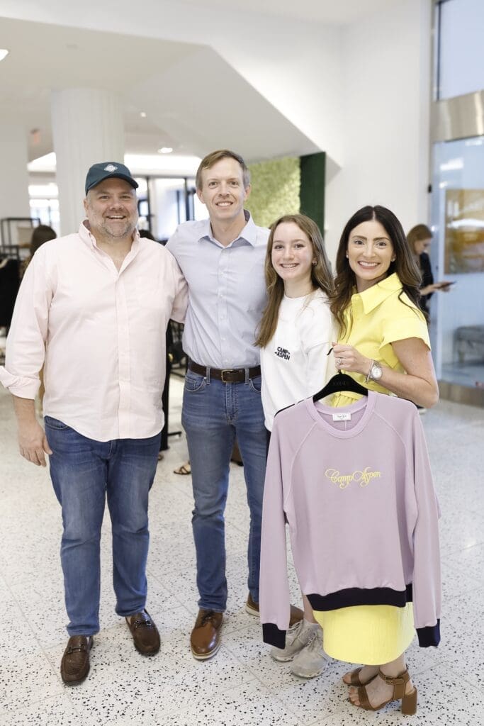 Patrick Ryan, Aaron Scheffler, Margaret Scheffler, and Michelle Scheffler at the Camp Aspen pop-up at Tootsies (Photo by Quy Tran)