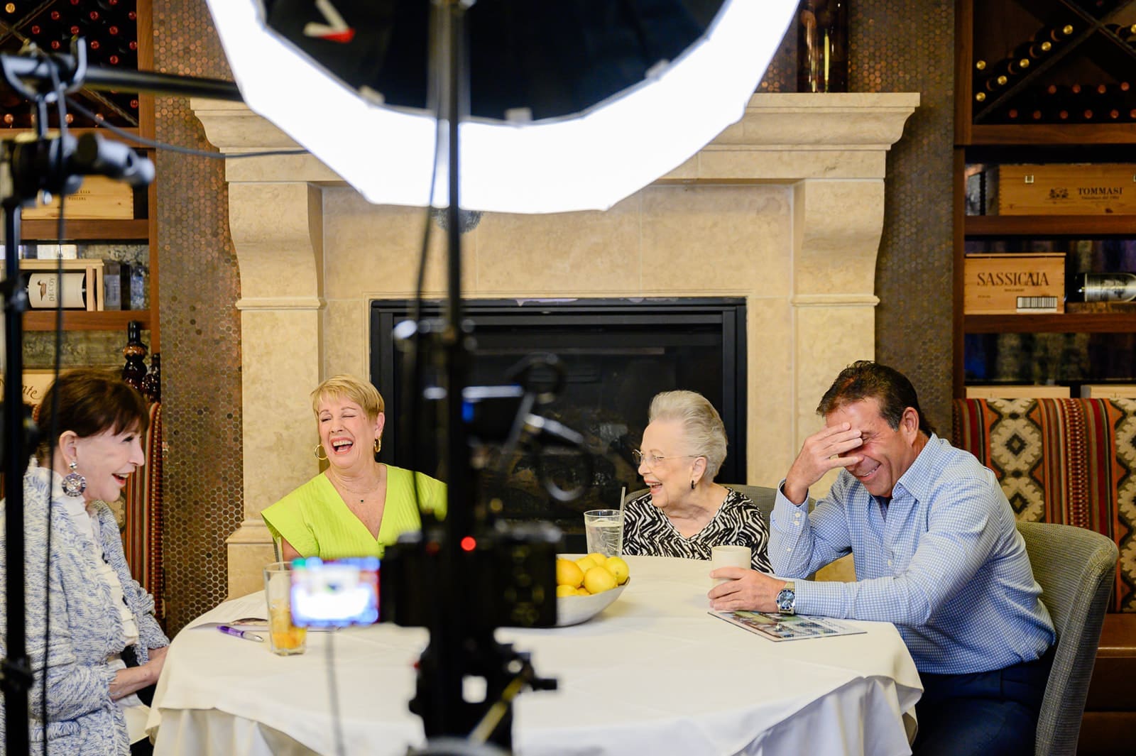 Laughter is acknowledged as the best medicine when Rosie Carrabba and Donna Lewis share their CanCare stories with Shelby Hodge and Johnny Carrabba for the 'Hope in the Face of Cancer: A Survivor by your Side' podcast. (Photo by Si Vo Photography)(Photo by Si Vo Photography)
