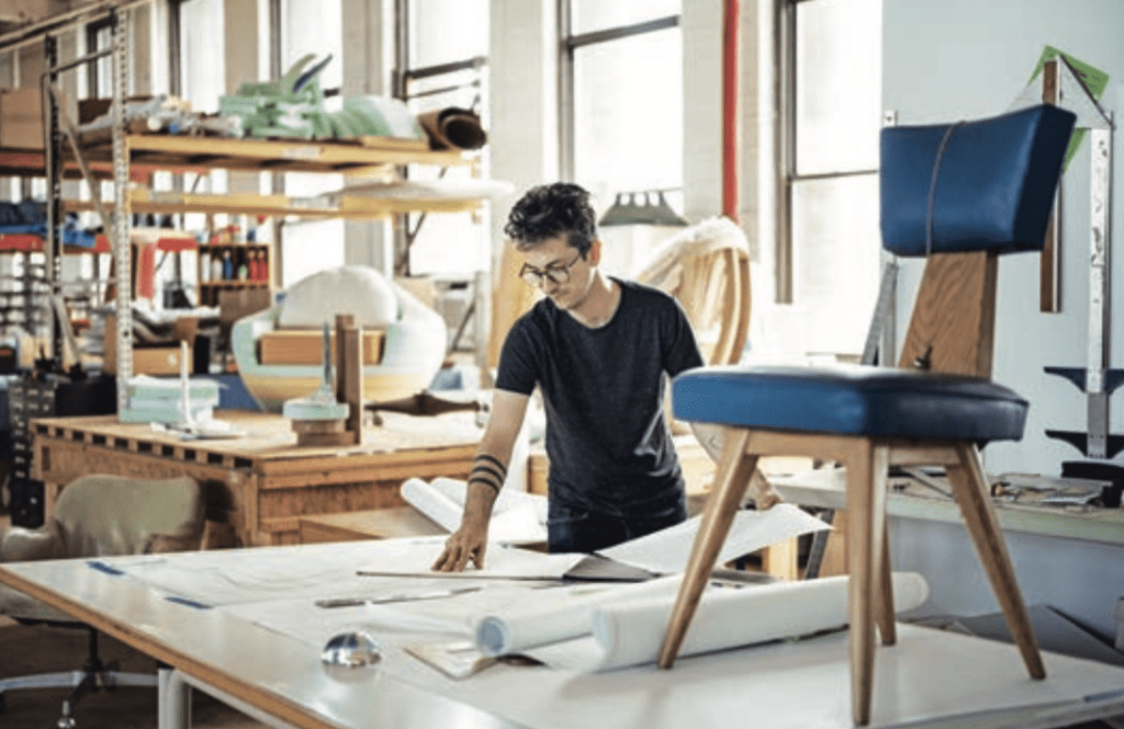 Chris Eitel, director of design and production, in the New Jersey factory.
