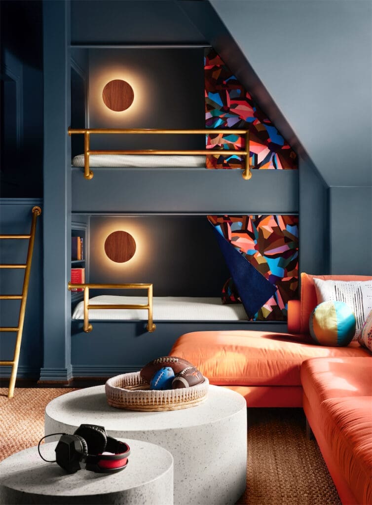 The attic was converted into a game room for the kids, complete with built-in bunk beds. (Photo by Lisa Petrole)