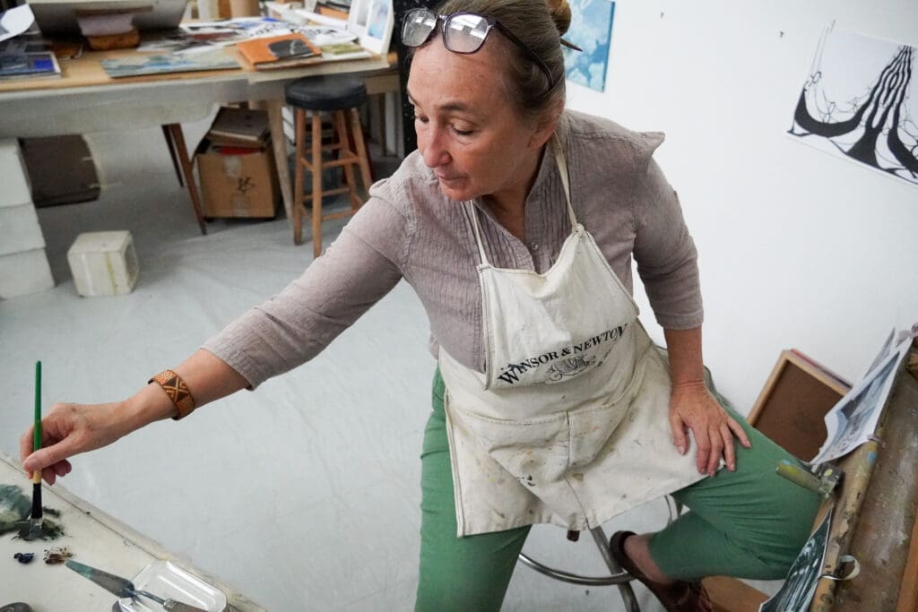 Arielle Masson in the studio (Photo courtesy of MFAH)