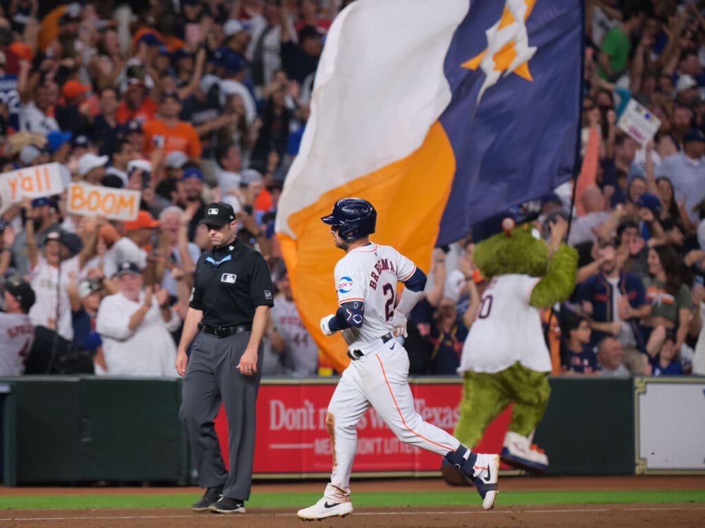 When Alex Bregman connected,  sold-out Minute Maid Park erupted. (Photo by F. Carter Smith)