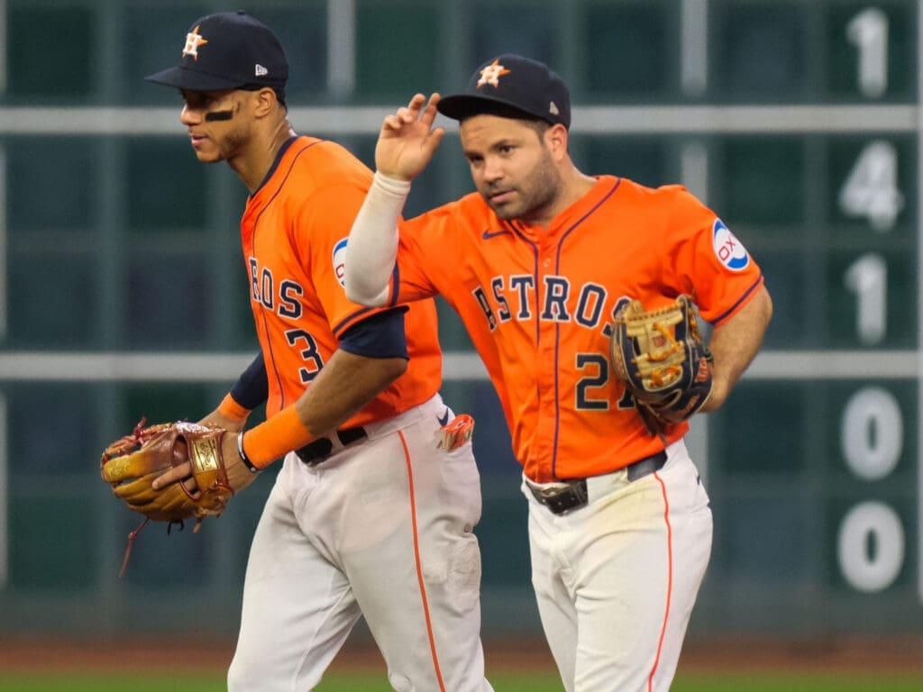 Jose Altuve and Jeremy Pena give the Astros a lot of heart and skill up the middle. (Photo by F. Carter Smith) 