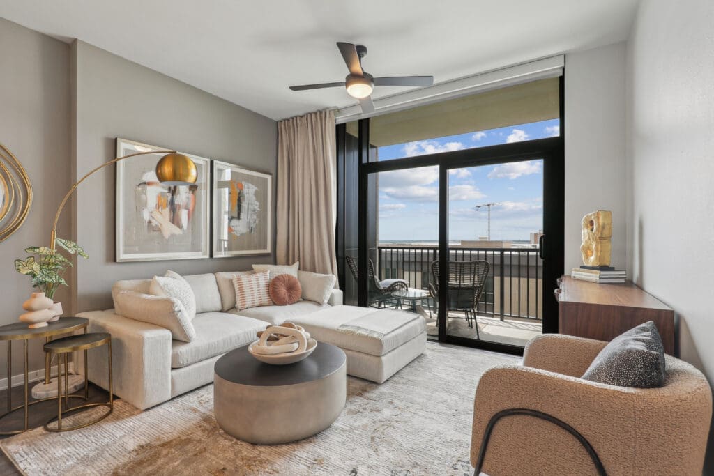 Inside one of the new luxe apartments in Fort Worth's newest high-rise.