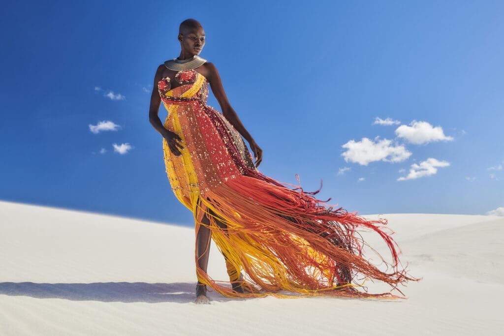 The Lion King inspired fashion by Balmain in partnership with Disney in celebration of the 30th anniversary of the film. (Photo by Joel Anderson)