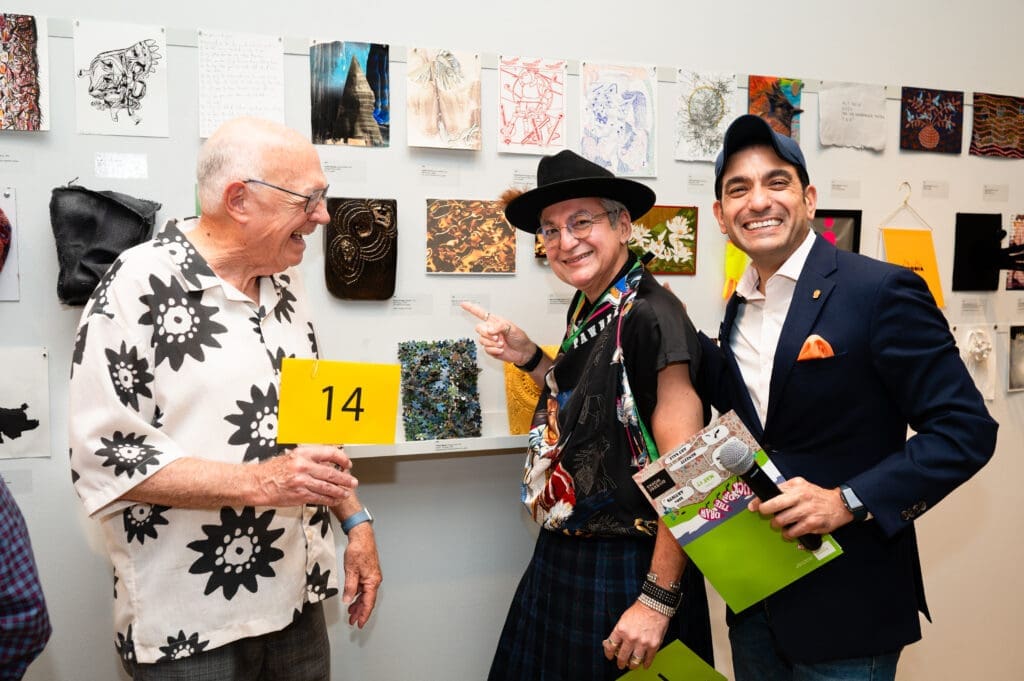 Ciro Flores, John Heinzerling,
Mister McKinney at DiverseWorks Luck of the Draw: Ecosystem. (Photo by Tasha Gorel, Natasha Nivan)