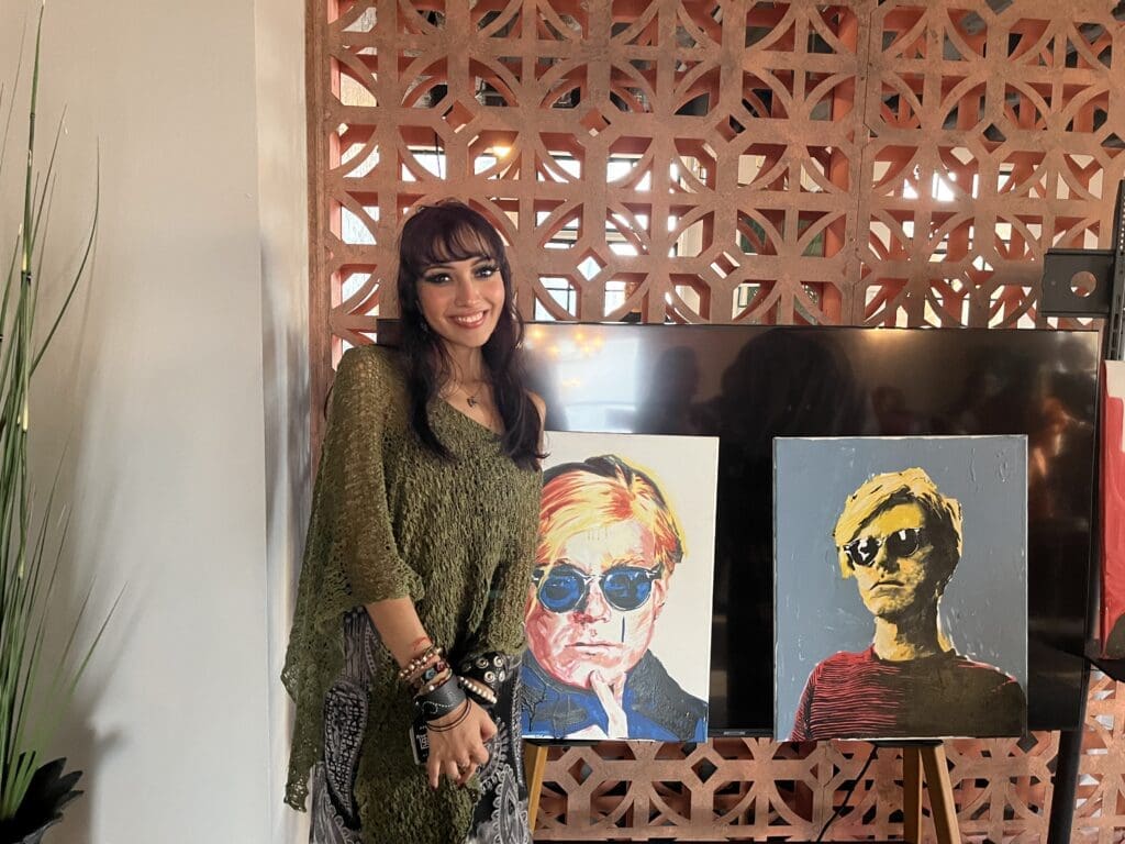 Mia Salas at Kaze Burning Man fundraiser at Esperson Building. (Photo by Jenna Baer)