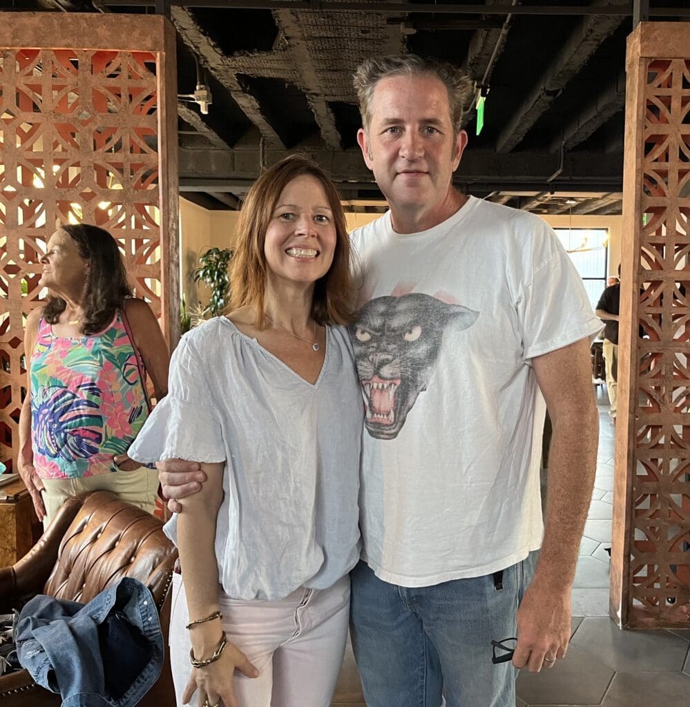 Tara Conley & Bryan Kewley at Kaze Burning Man fundraiser at Esperson Building. (Photo by Jenna Baer).