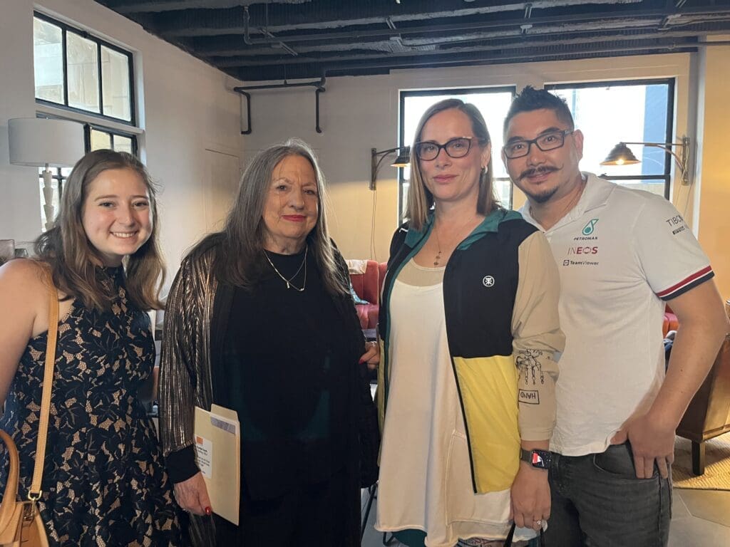 Savannah Parrot, Barbara Davis, Krishena Anderson & Marcos Ikeda at Kaze Burning Man fundraiser at the Esperson Building. (Photo by Jenna Baer)