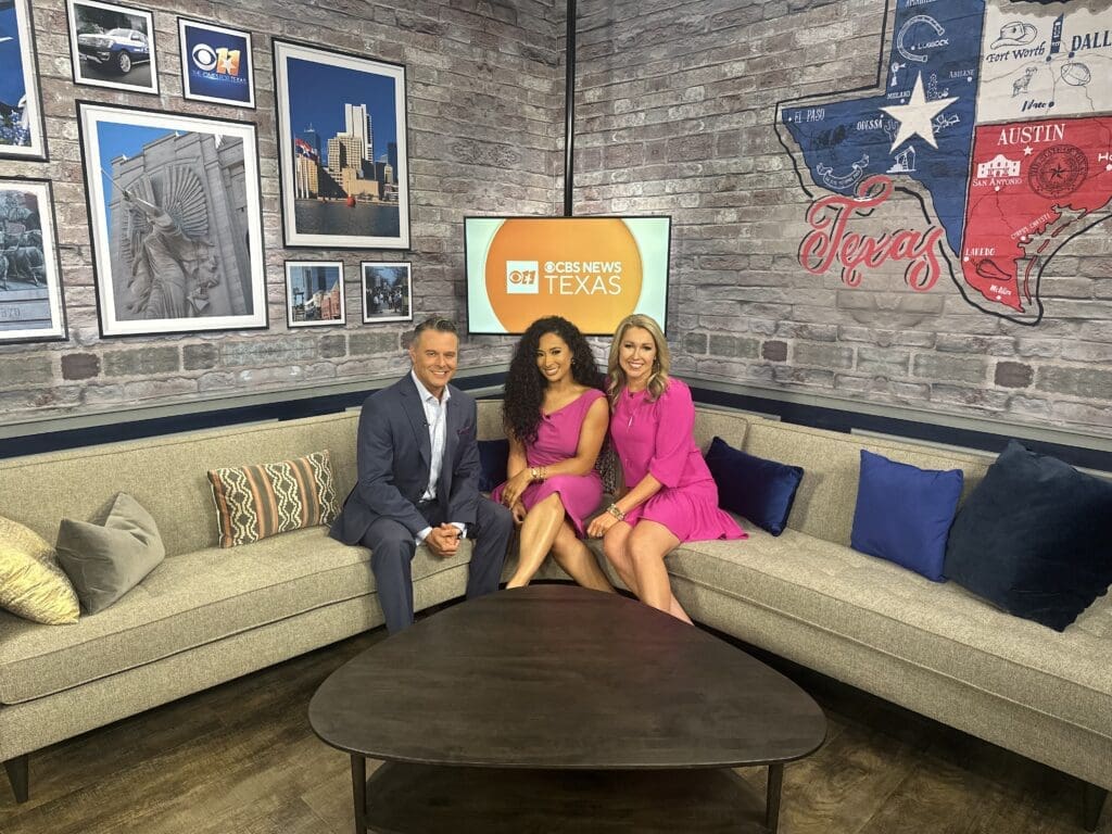 Scott Padgett, Carmen Blackwell, and Madison Sawyer - CBS News Texas anchors