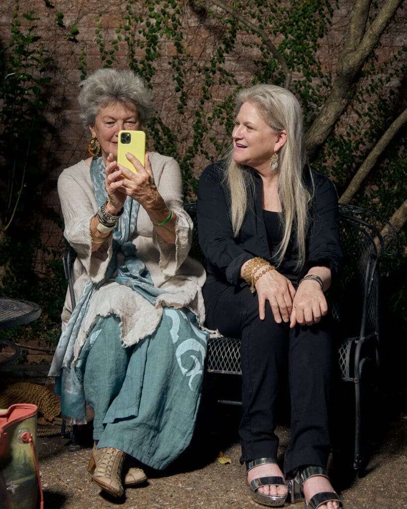 Mary Margaret Hansen and Heidi Vaughan at FLATS' "Interwoven."(Photo by Studio D-18)