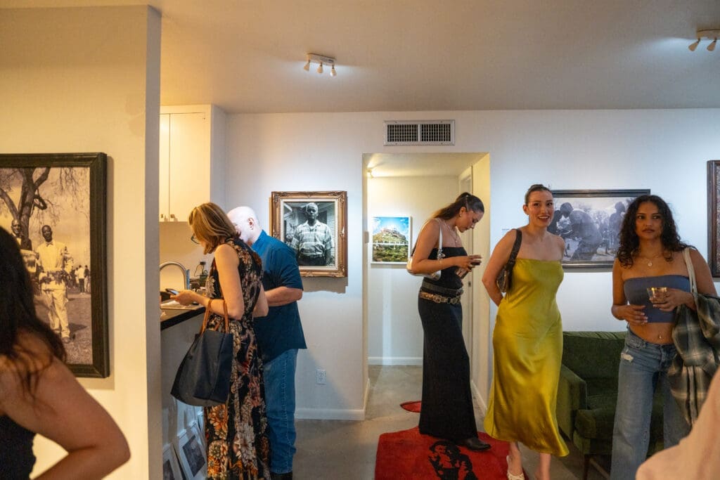 Colby Deal's black-and-white portraits enraptured attendees at FLATS' "Interwoven." (photo by Alan Nguyen)