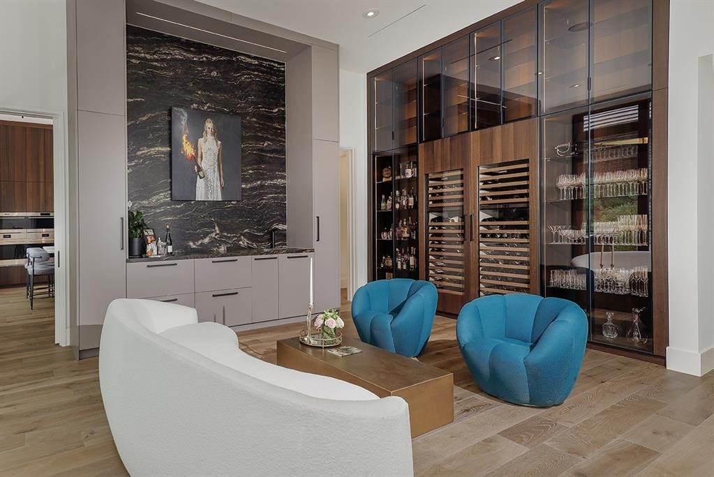 The wine bar is one of the house's highlights.  