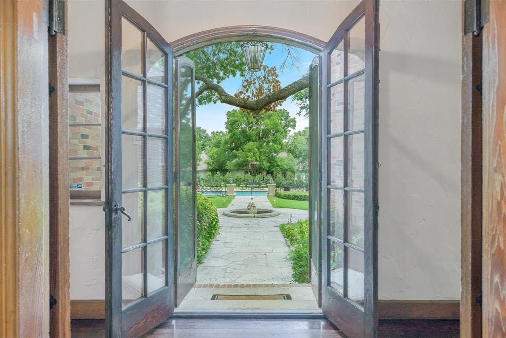 A view of the home's formal gardens. 