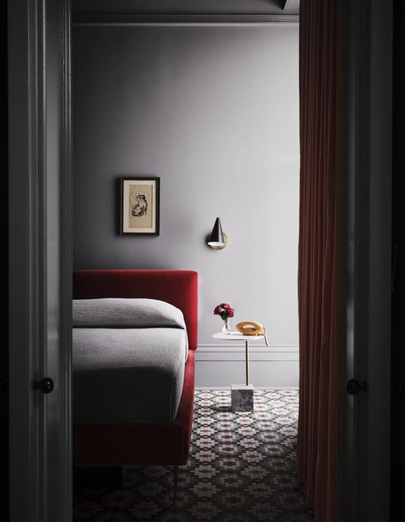 Crescent King room with mosaic-tile floor (Courtesy Hotel Saint Vincent)