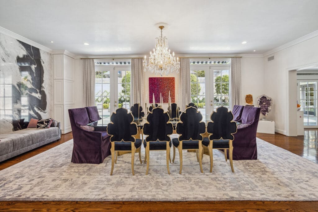 The spacious dining room at 2411 River Oaks Boulevard has hosted a wealth of powerful people. (Photo by TK Images for Compass)