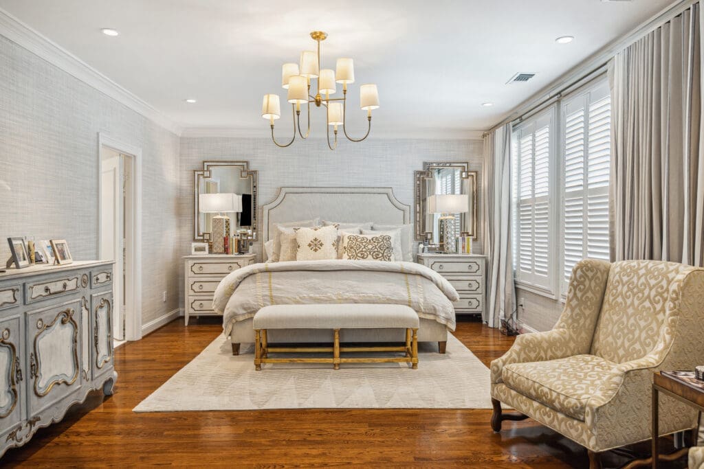 The primary suite in the former River Oaks home of Gov. John B. Connally Jr. (Photo by TK Images for Compass)