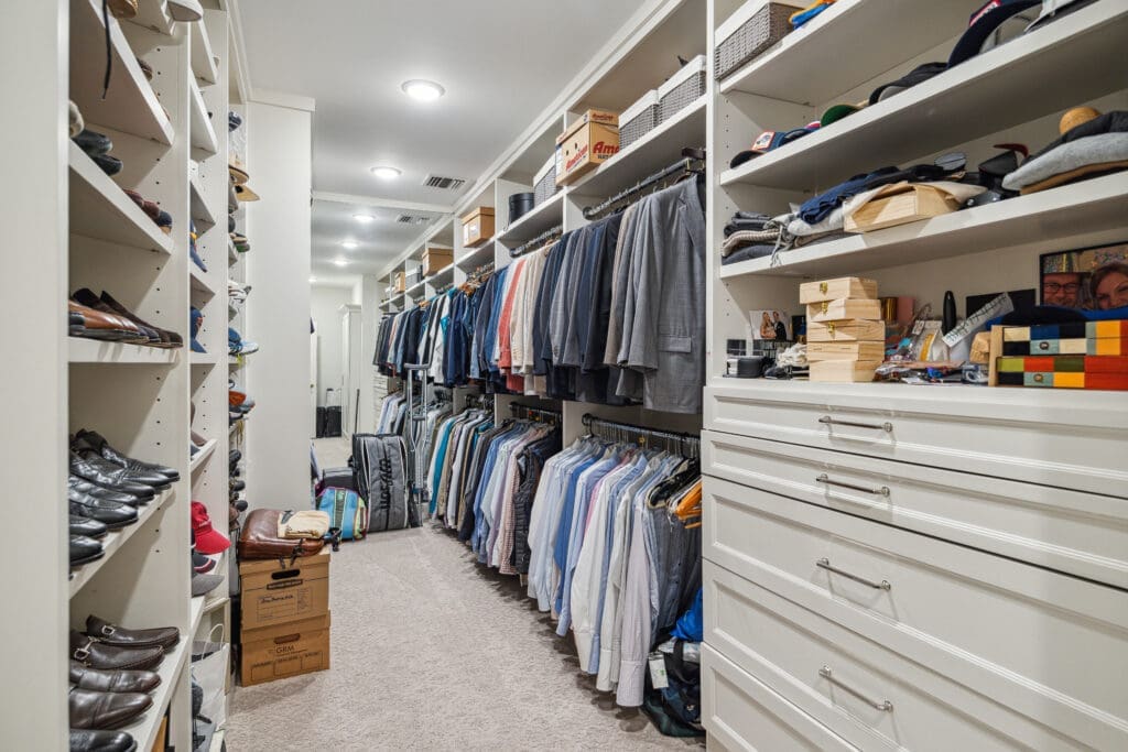 Both his and hers closets are spacious in the former River Oaks home of Gov. John B. Connally Jr. (Photo by TK Images for Compass)