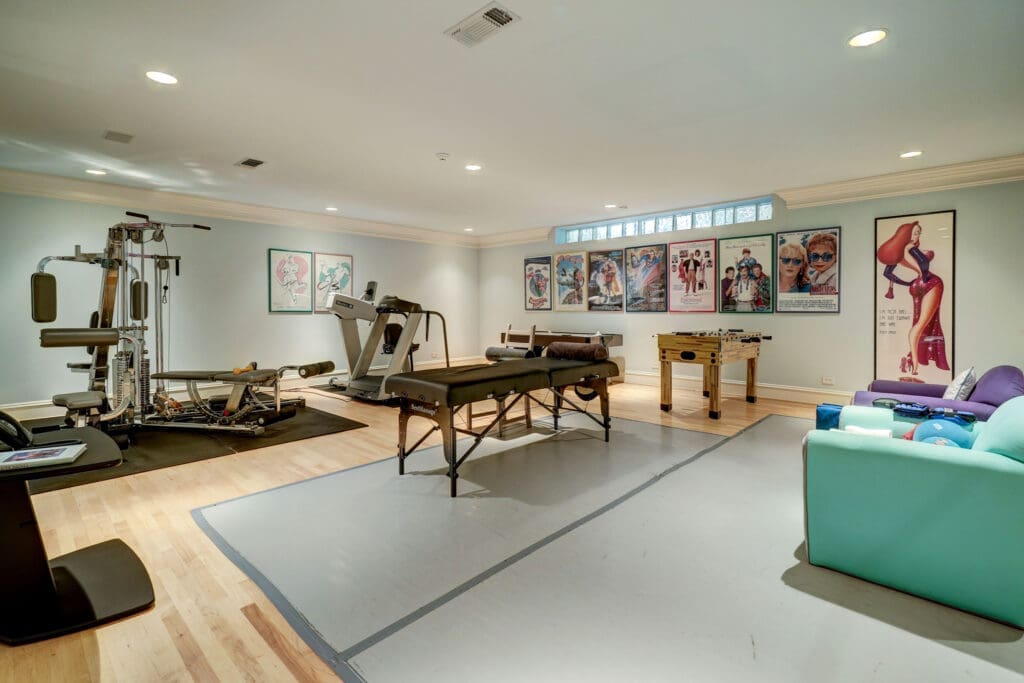 The workout room at 324 Buckingham Drive. (Photo by TK Images for olmpass)