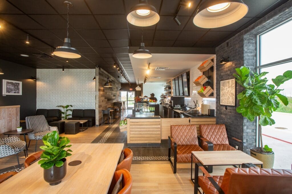 Inside the Coffee Fellows outpost in Katy which opened late last year. Photo by Leah Wilson.