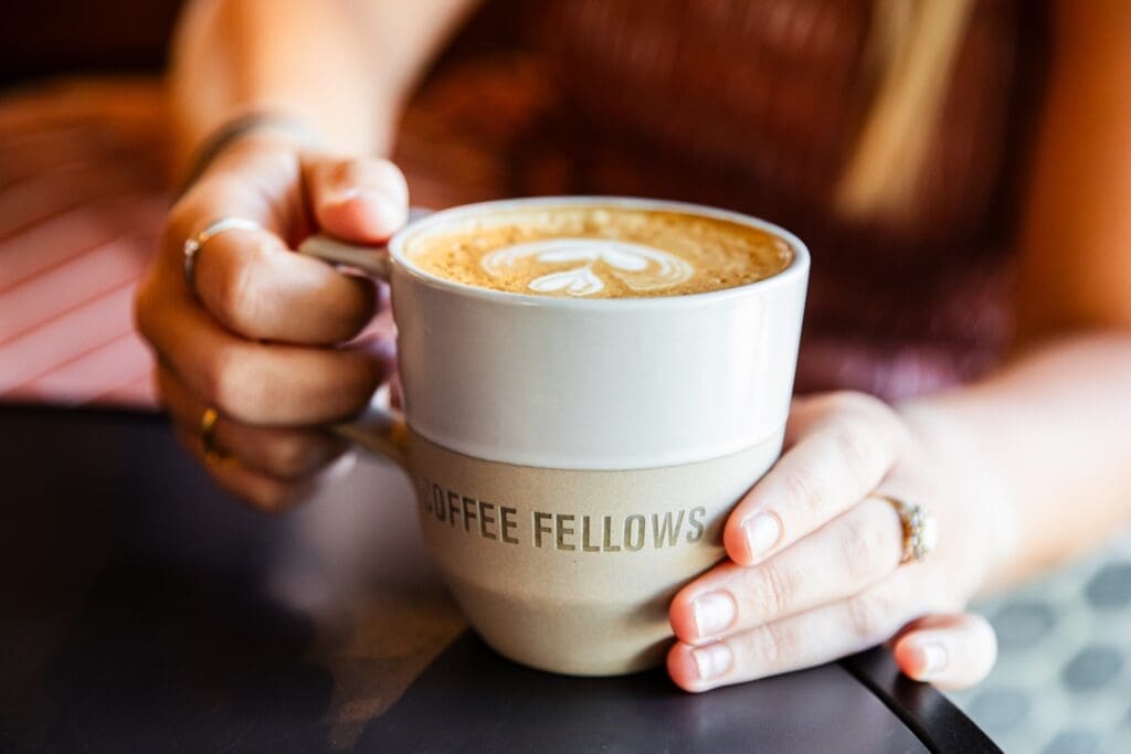 Coffee Fellows is a place where you can sip and nipple on some go-withs on environmentally friendly china plates. (Photo by Becca Wright Photography)