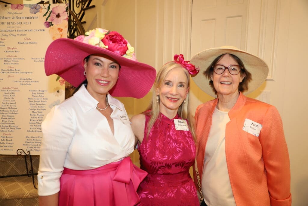 Gabby Babba, Dawn Golden Brule, Jane Curlee at the Fort Bend Spring Brunch benefiting the Fort Bend Children's Discovery Center (Photo by Fort Bend Children's Discovery Center)