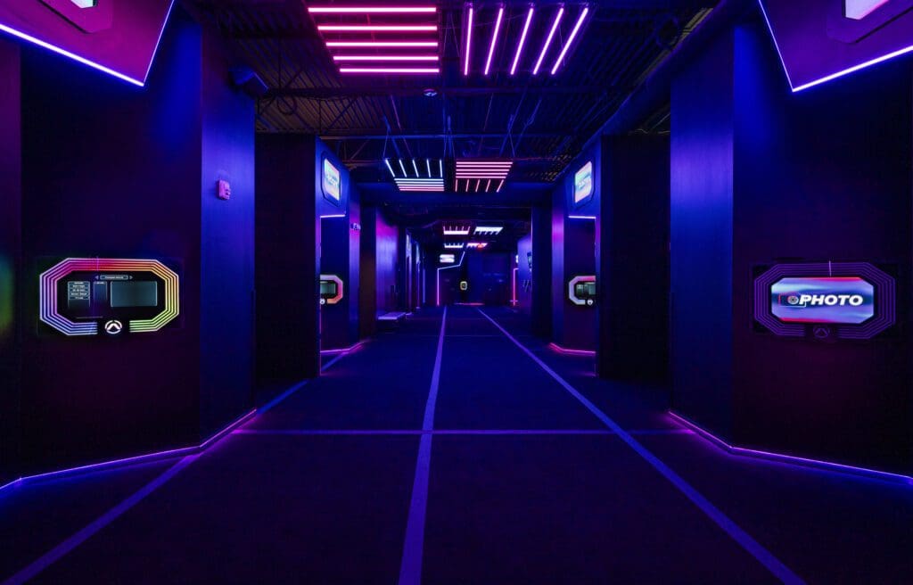 Between game room sessions at Activate, players return to the hub to make their next choice of game