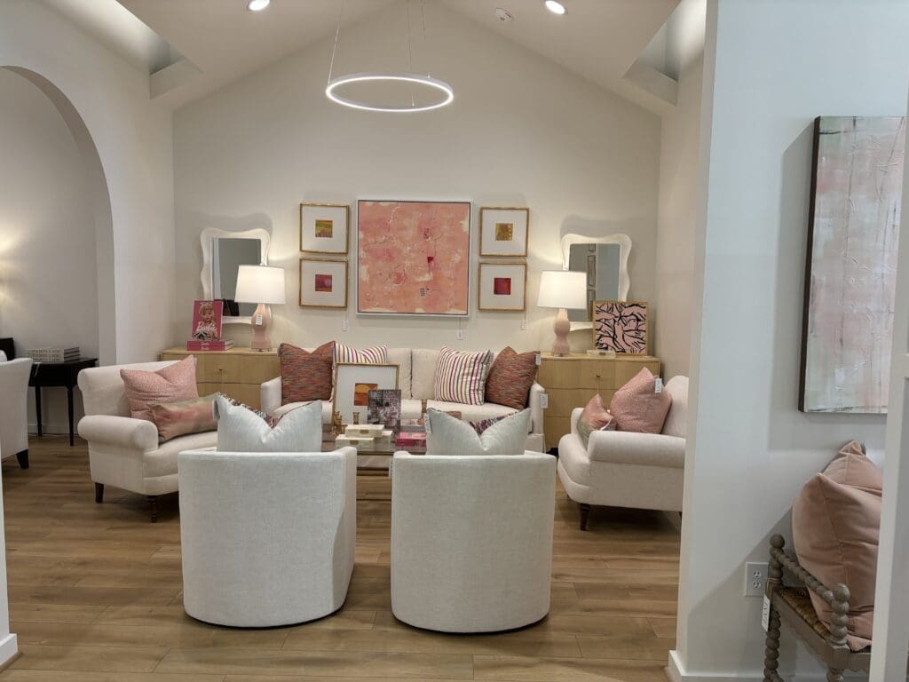 At LAM, the neutral furniture offers homeowners the flexibility to easily personalize with changeable colors. (Photo by Laura Landsbaum)