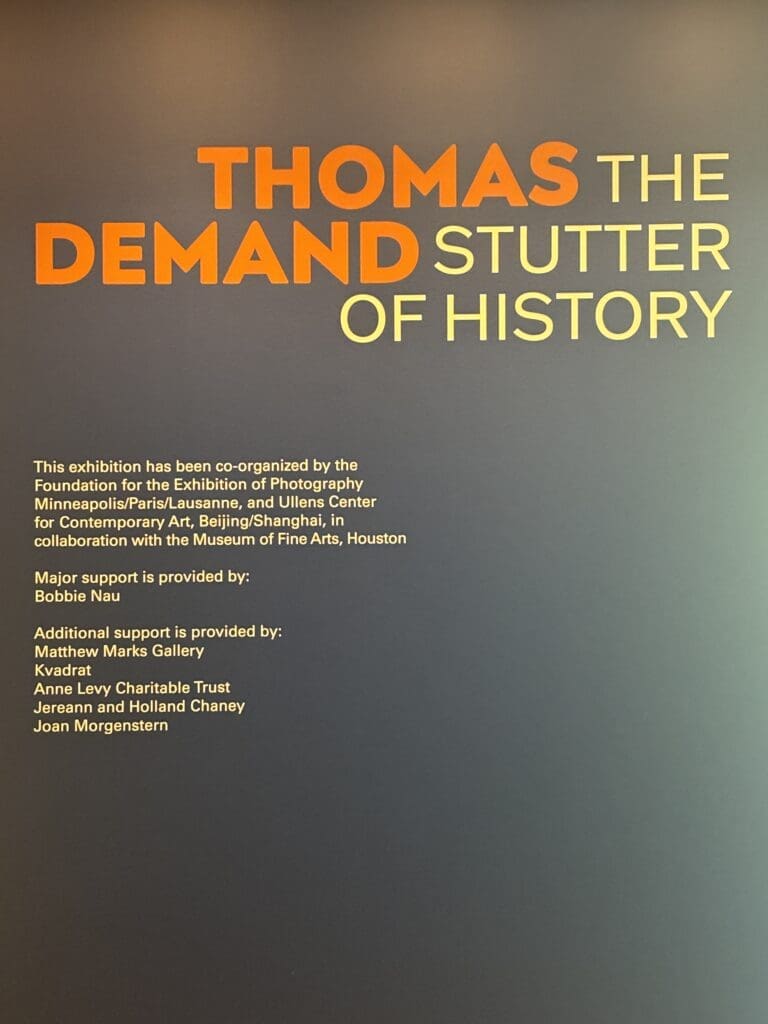Conceptual artist Thomas Demand's "The Stutter of History" will be exhibited through September 15 at Museum of Fine Arts, Houston. (Photo by Ericka Schiche)