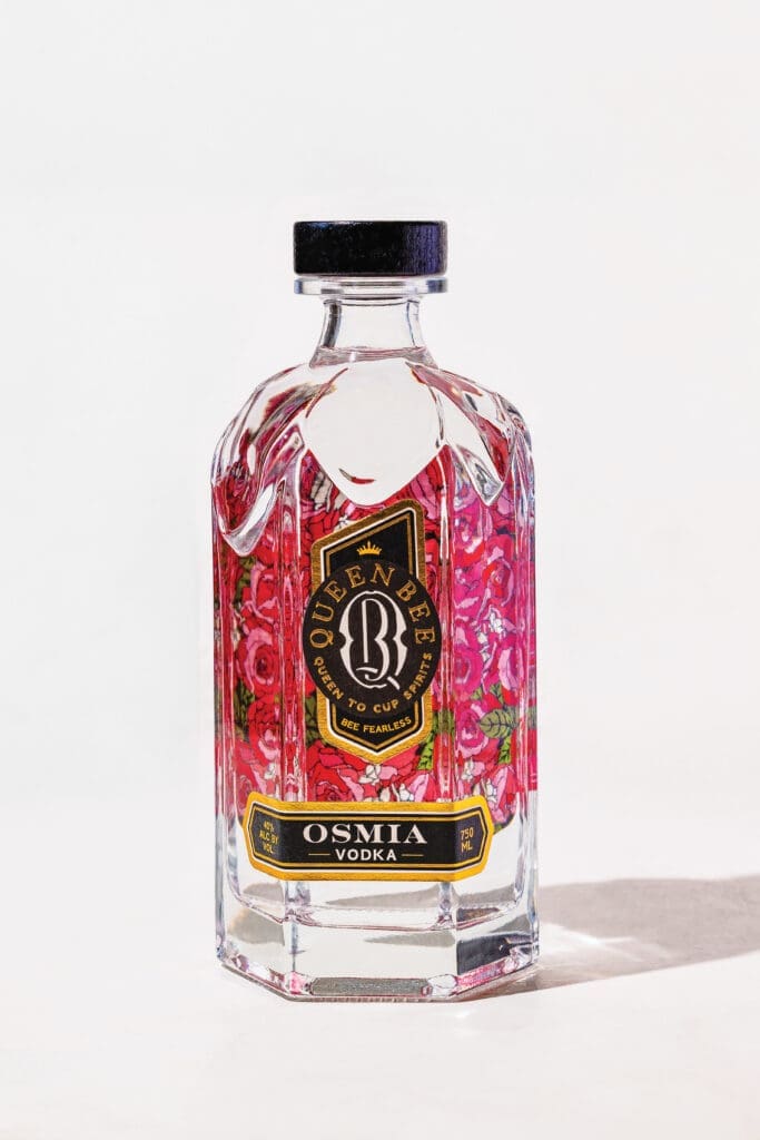 A New York artist was tapped to create the stunning design of the Queen Bee Osmia Vodka bottle.