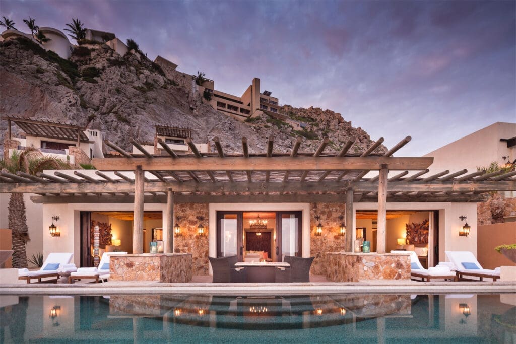 A two-bedroom beachfront suite at the Waldorf Astoria Los Cabos Pedregal.