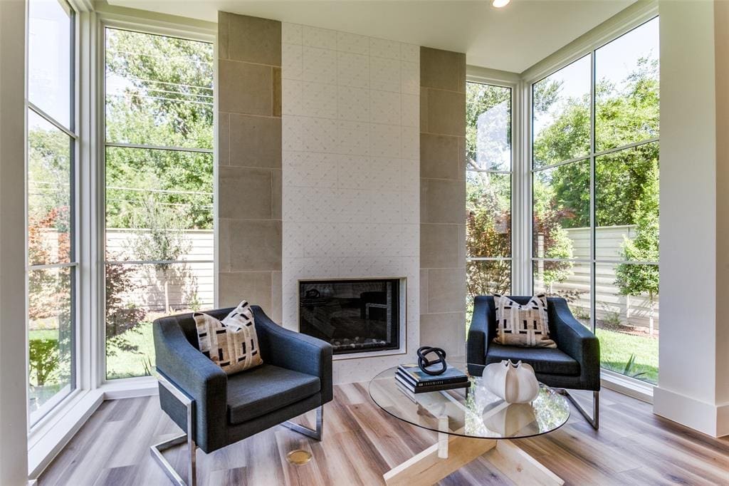 The primary suite of David Stocker's custom build in Bluffview. 