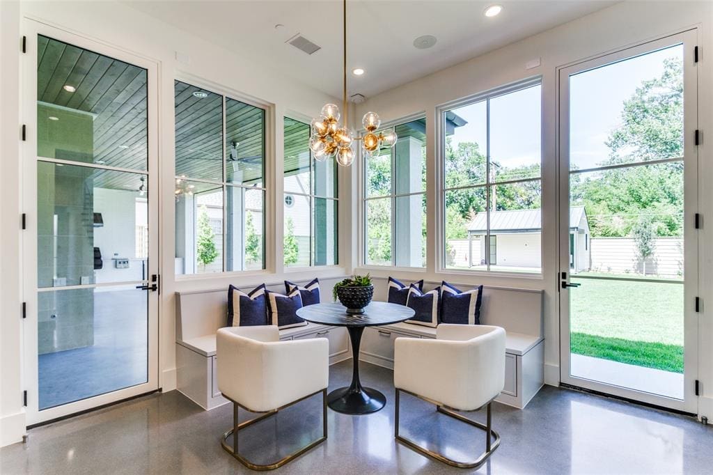 A sun-drenched dining nook.