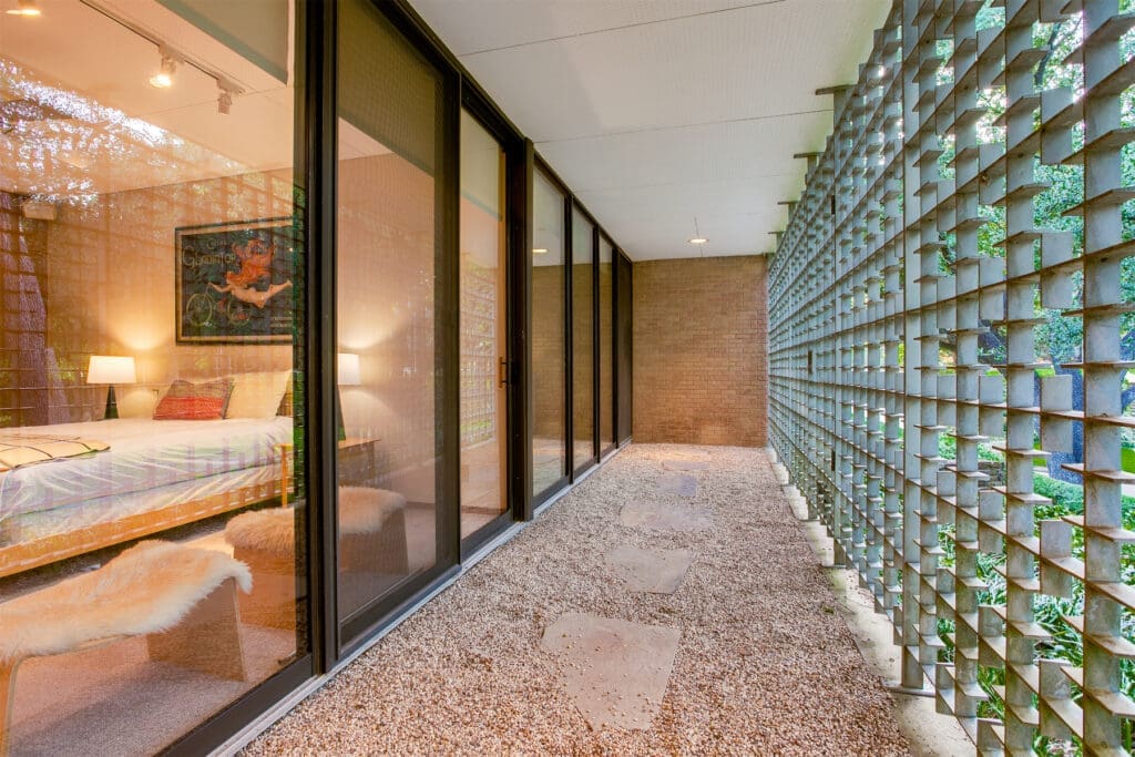Original ironwork that conceals the walls of glass.
