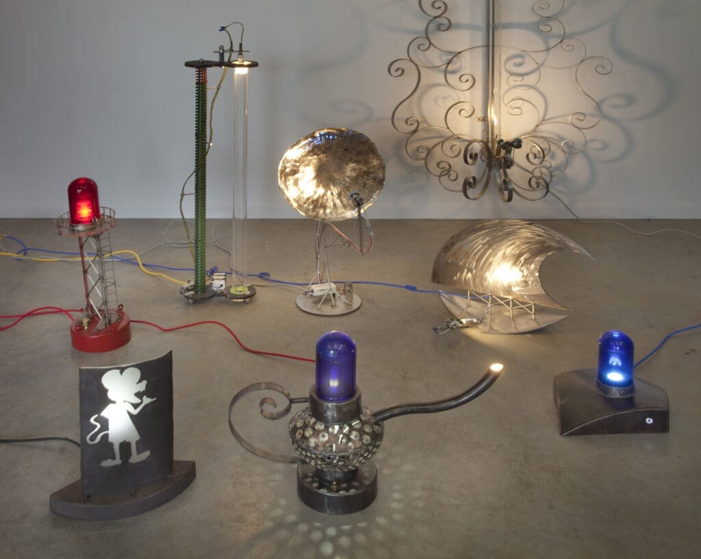 Tim Glover’s "Light House" series, 2021, at O’Kane Gallery, University of Houston Downtown shines bright. (Photo by Rick Gardner)