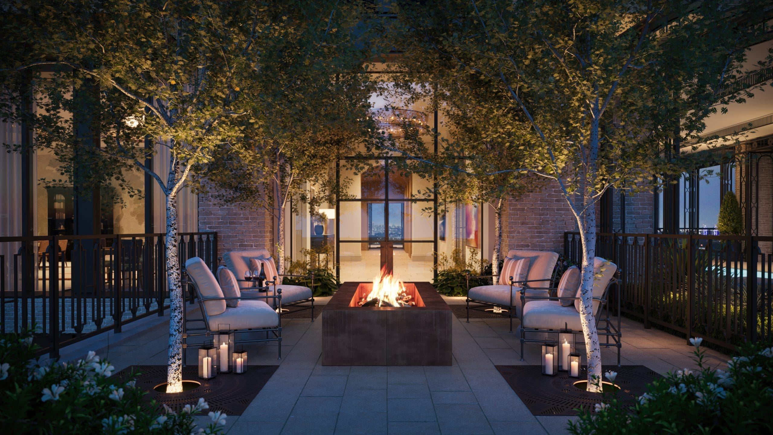 The fire pit at The Birdsall Residences is a real retreat.