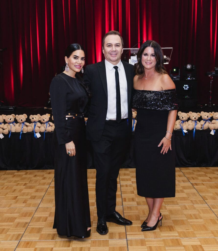 Nina Magon, Adrian Dueñas, Claudia Lopez at the Operation Smile Gala held at the Royal Sonesta Hotel. (Photo by Johnny Than)