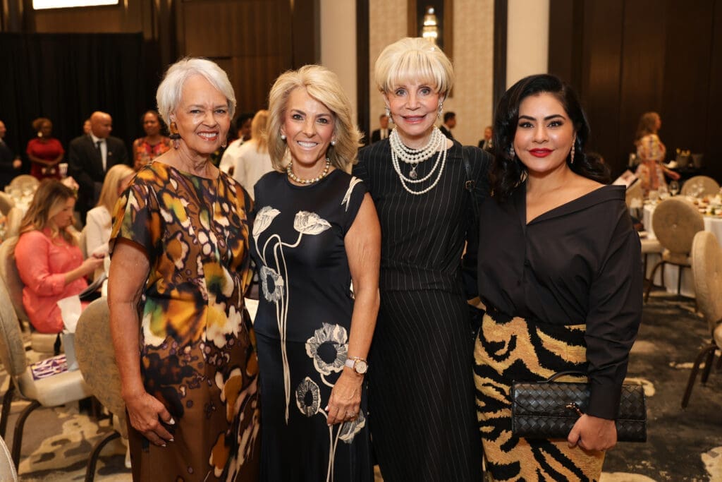 Gayla Gardner, Mary Tere Perusquia, Leisa Holland-Nelson Bowman, Elia Gabbanelli at the PaperCity Philanthropy in Fashion Best Dressed luncheon benefiting March of Dimes. (Photo by Priscilla Dickson)