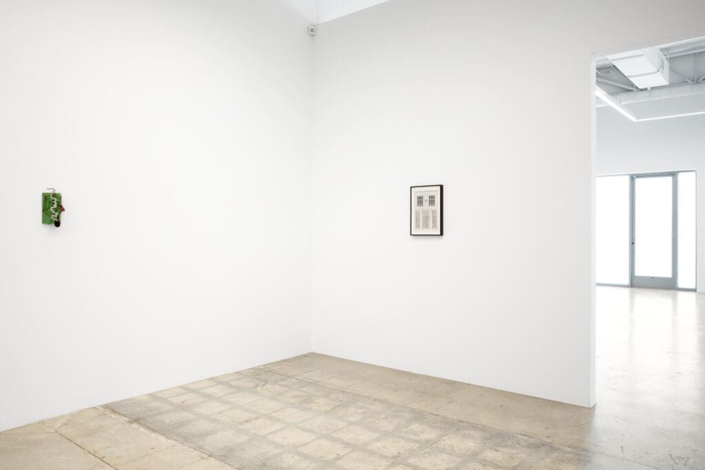 Installation view of "Building," featuring Greg Carideo, Milano Chow, and Will Rogan, at 12.26 Dallas (Photo by Diego Flores)