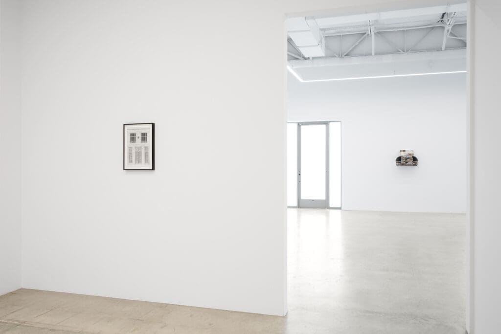 Installation view of "Building," featuring Greg Carideo, Milano Chow, and Will Rogan, at 12.26 Dallas (Photo by Diego Flores)