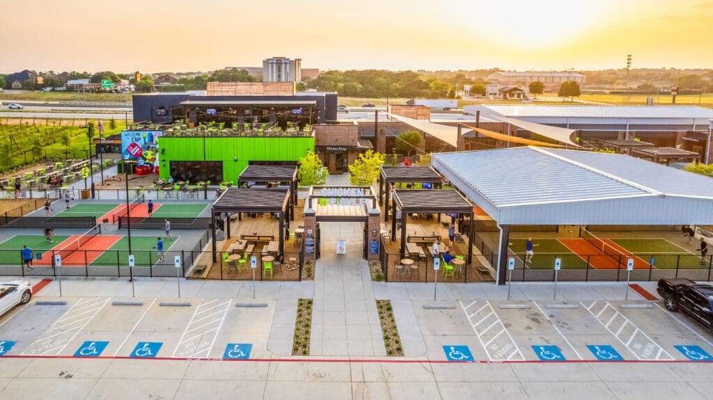 Chicken N Pickle has locations in Grapevine, Grand Prairie, and (coming soon) Allen. (Courtesy)