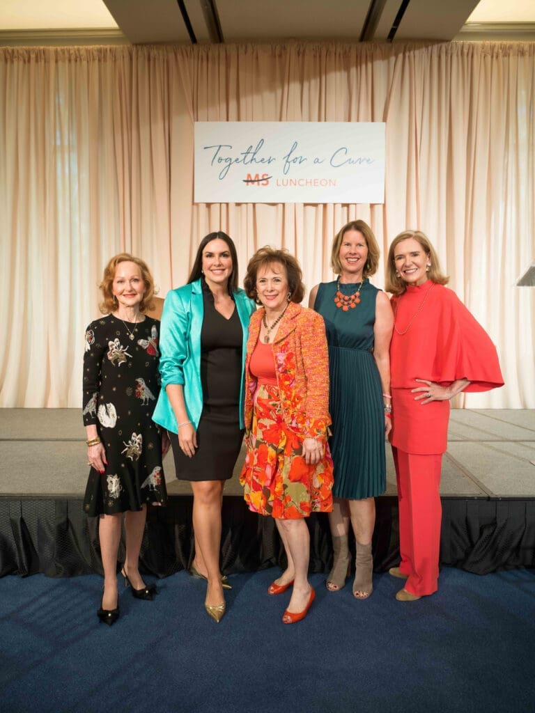 Carol Sawyer, Dr. Cristina Marchesano, Franelle Rogers, Joy McCormack, Katie Brass  at the National MS Society 'Together for a Cure' luncheon (Photo by Daniel Ortiz)