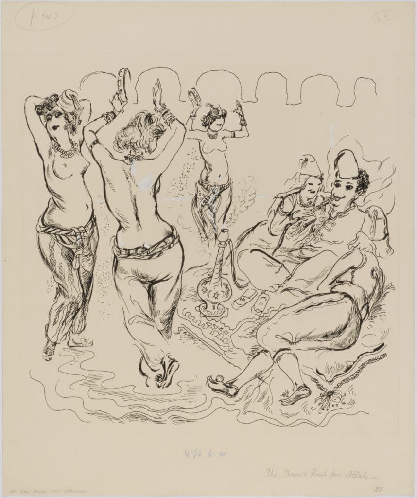 George Grosz's "The Bum's Rush for Allah," 1941, at Akim Monet Fine Arts