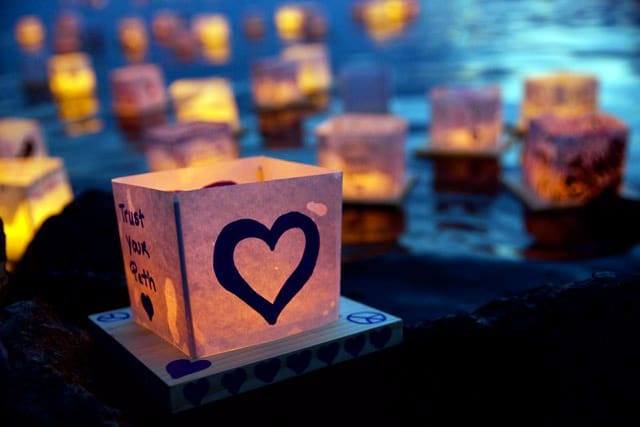 The Water Lantern Festival is a unique event taking place at City Place this October. Image: Water Lantern Festival. 