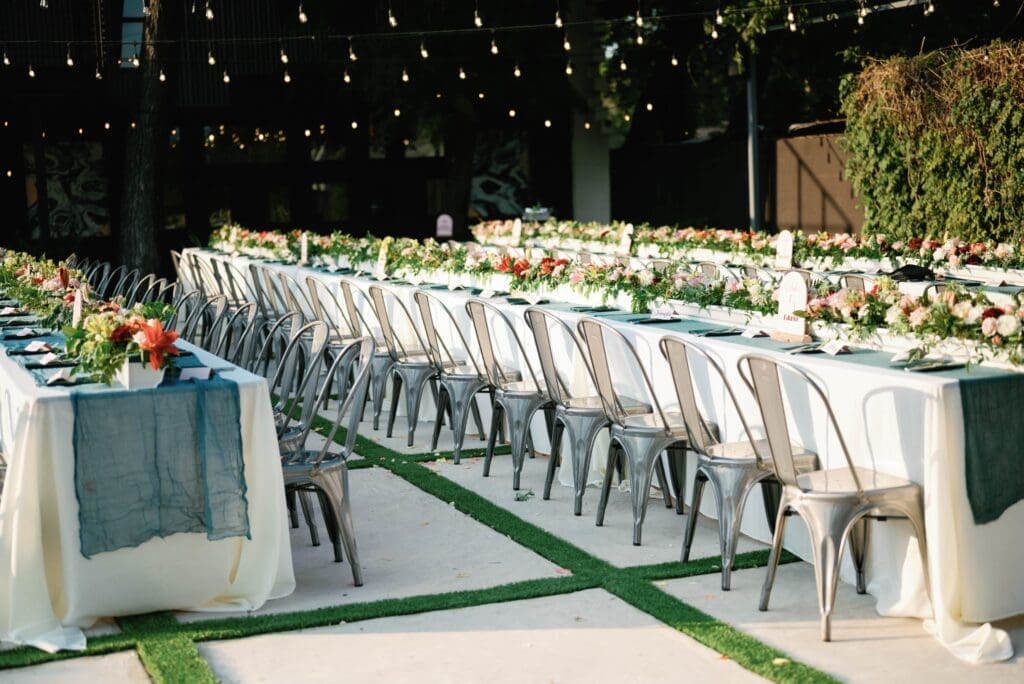 Magdalena's reception set up on the patio - El Jardin.