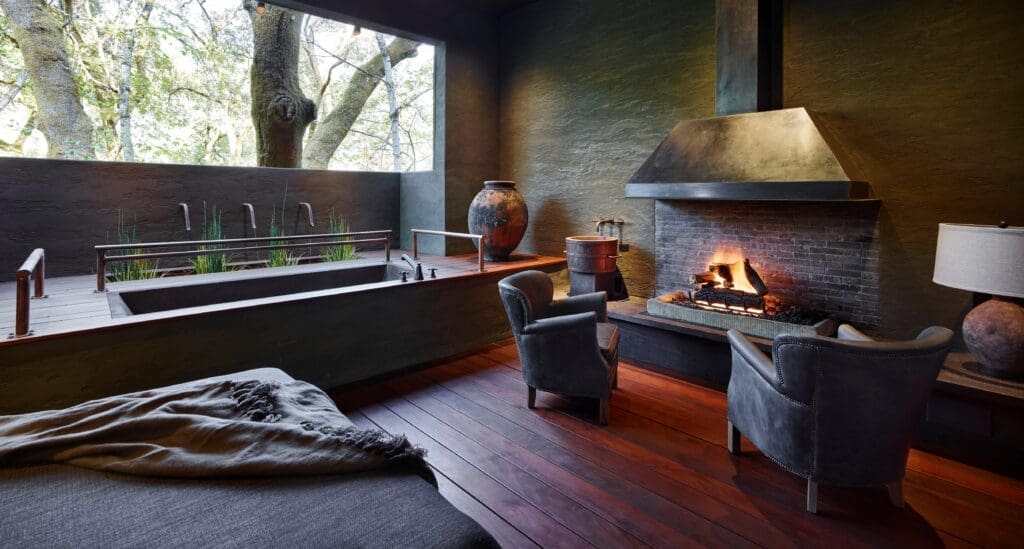 Meadowood's Spa is expansive and state-of-the-art, with luxe treatment rooms with indulgent mineral baths and fireplaces. 