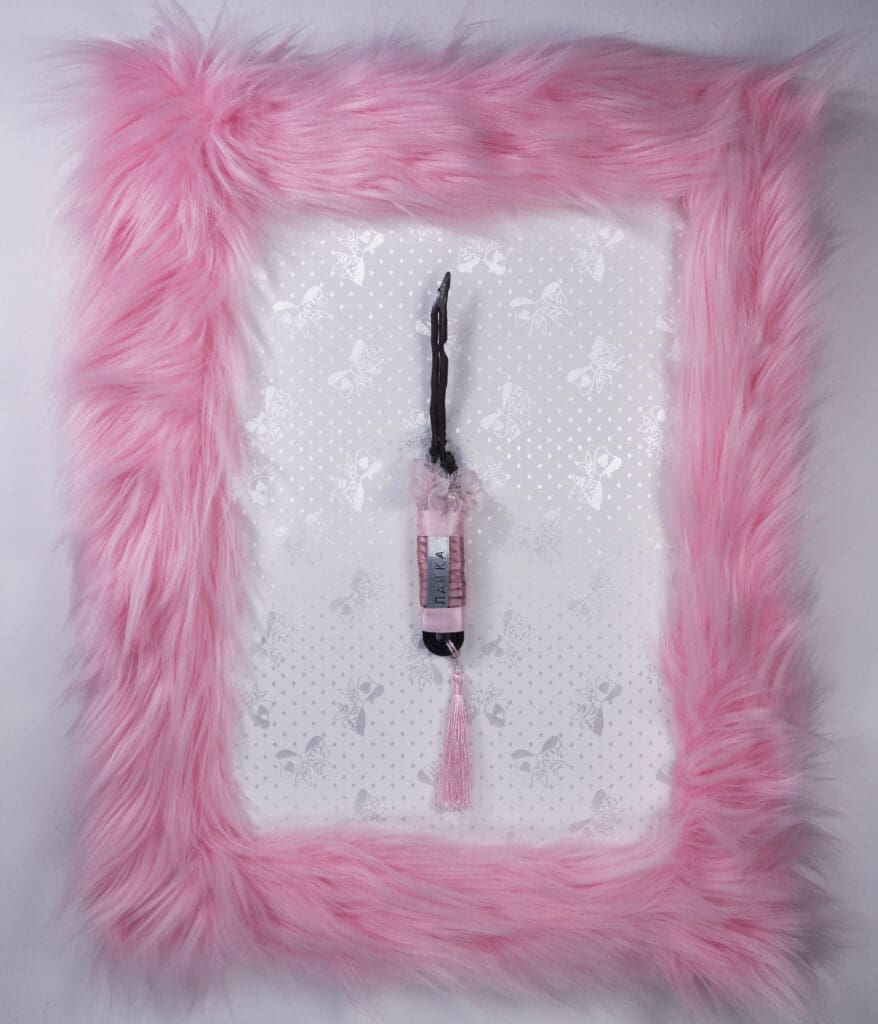 Nadya Tolokonnikova's "Knife Play (Pink 23)," 2023, at Akim Monet Fine Arts
