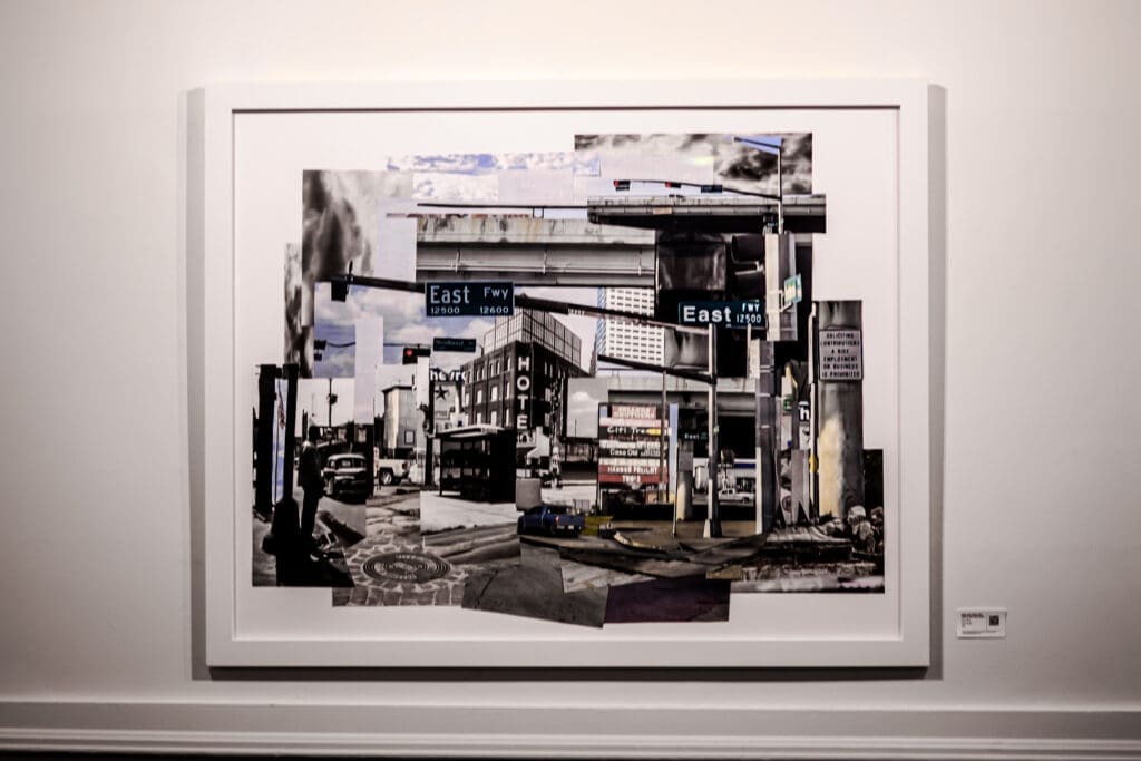 Kaima Marie Akarue's 2024 paper collage, "Only the finest this side of the Interstate," is featured at The Anderson Center for the Arts. (Photo by @tyevisuals. Courtesy Who's Who.)