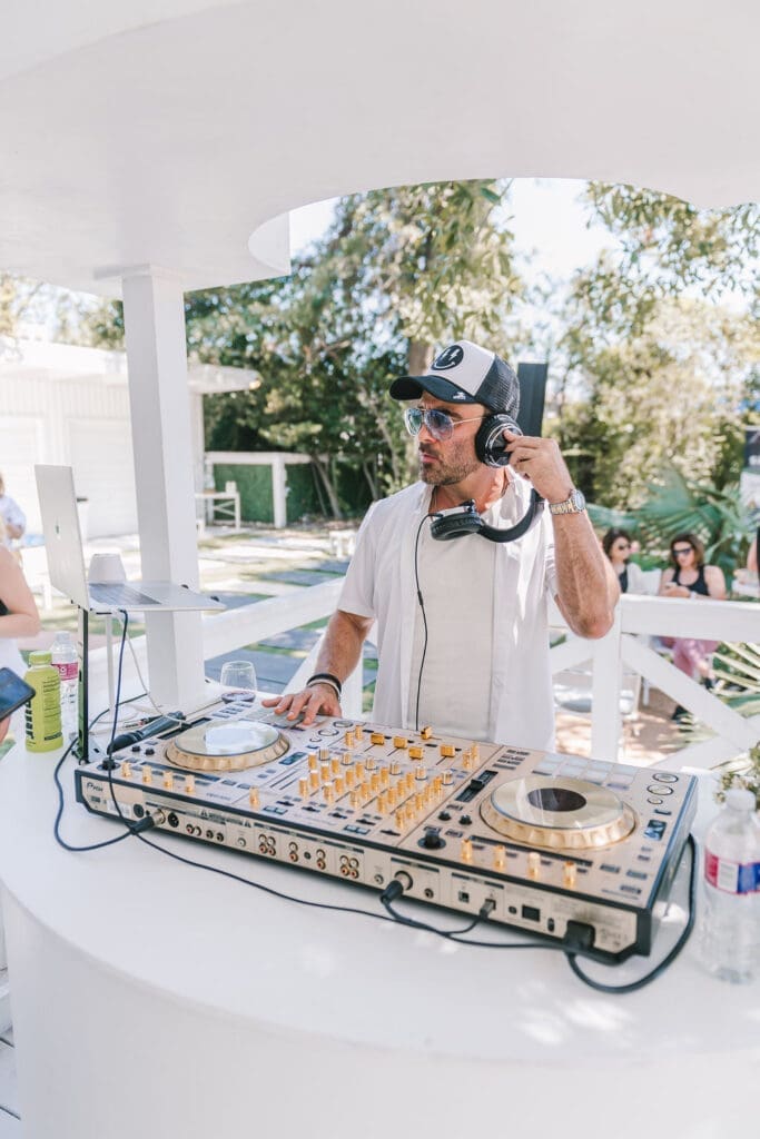 DJ Damon Pampolina spins tunes at PaperCity's Nourish retreat. (Photo by Heather Robards)