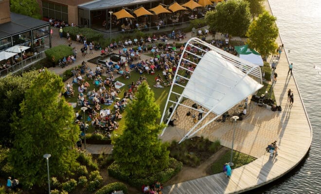 Experience Hughes Landing on scenic Lake Woodlands with live music Thursday evenings! Rock the Row features local and regional bands playing a variety of favorites.
